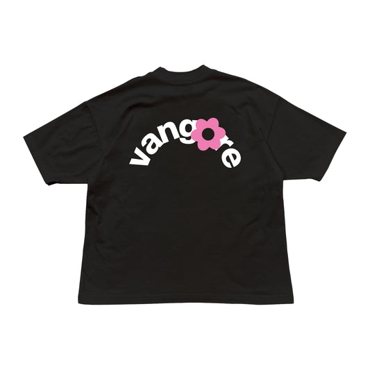 Flora (Black) - Boxy Tee